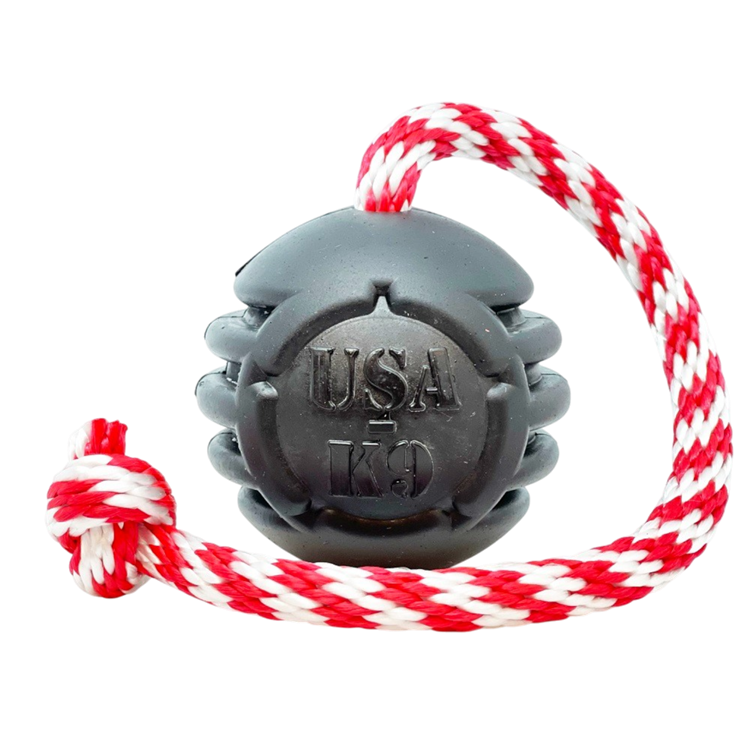 USA-K9 Magnum Stars and Stripes Rubber Dog Toy | 4-in-1 K9 Reward Toy | USA Made