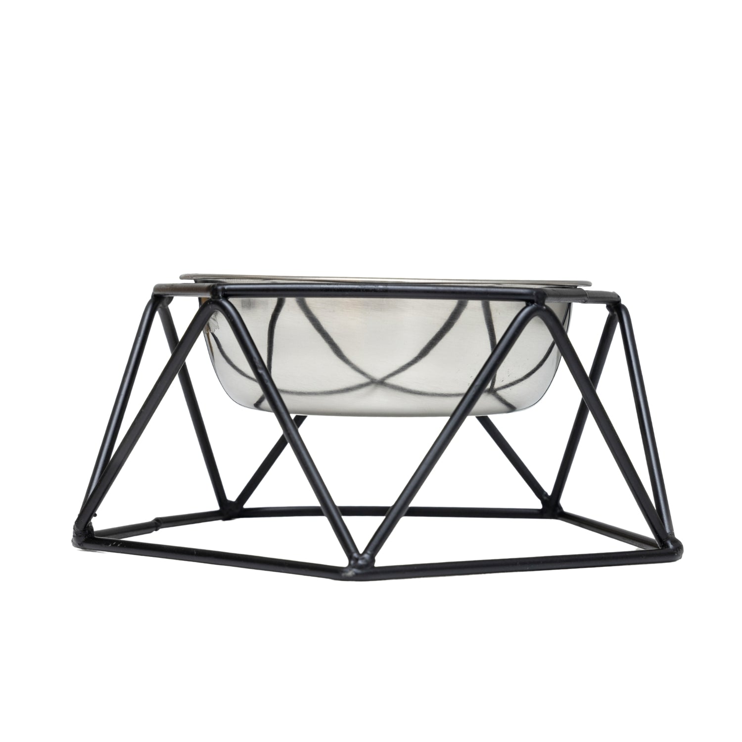 Country Living Elevated Dog Bowl Feeder – Geometric Design with Removable Stainless Steel Bowl