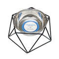 Country Living Elevated Dog Bowl Feeder – Geometric Design with Removable Stainless Steel Bowl