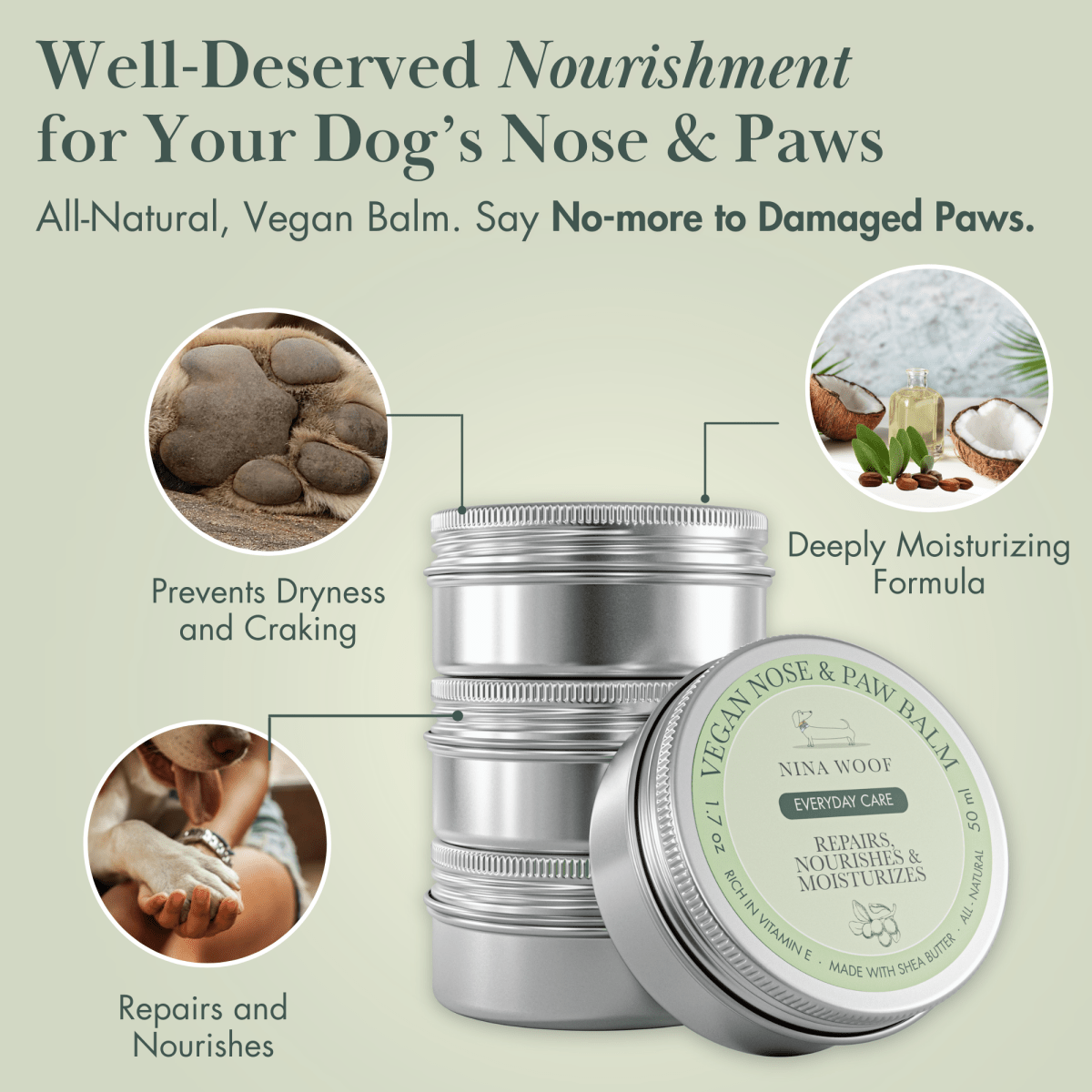 Dog Vegan Nose & Paw Balm | Nina Woof
