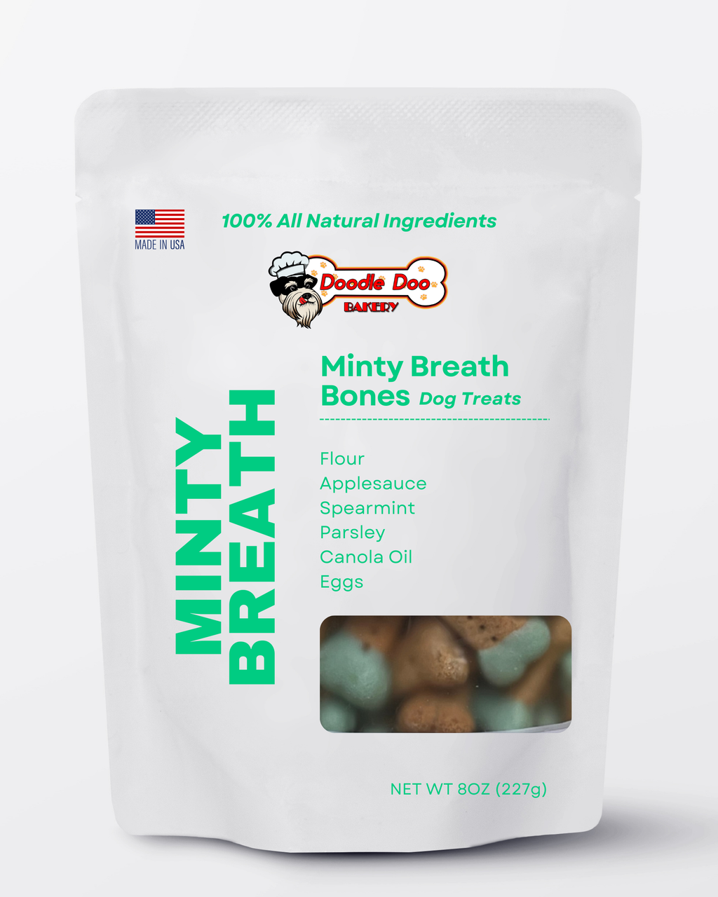 Minty Breath Blend Dog Snacks 1/2lb | Homemade Dog Treats | Doodle Doo Bakery