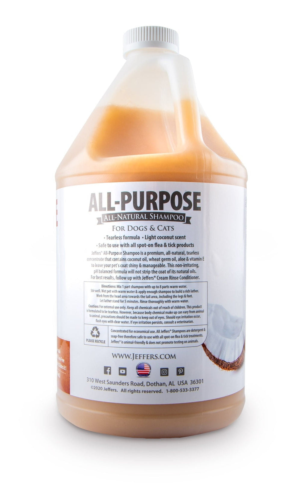 Tearless Coconut Oil All-Purpose Shampoo for Dogs & Cats