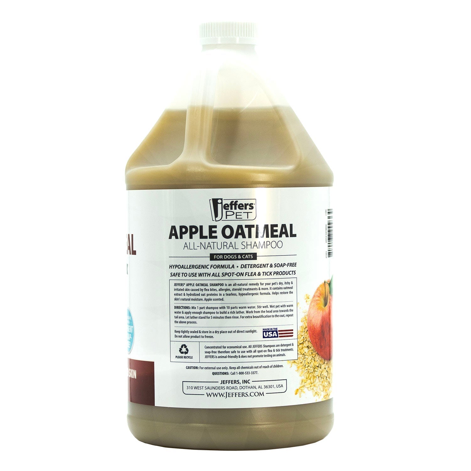 Apple Oatmeal Hypoallergenic Dry Skin Shampoo for Dogs & Cats