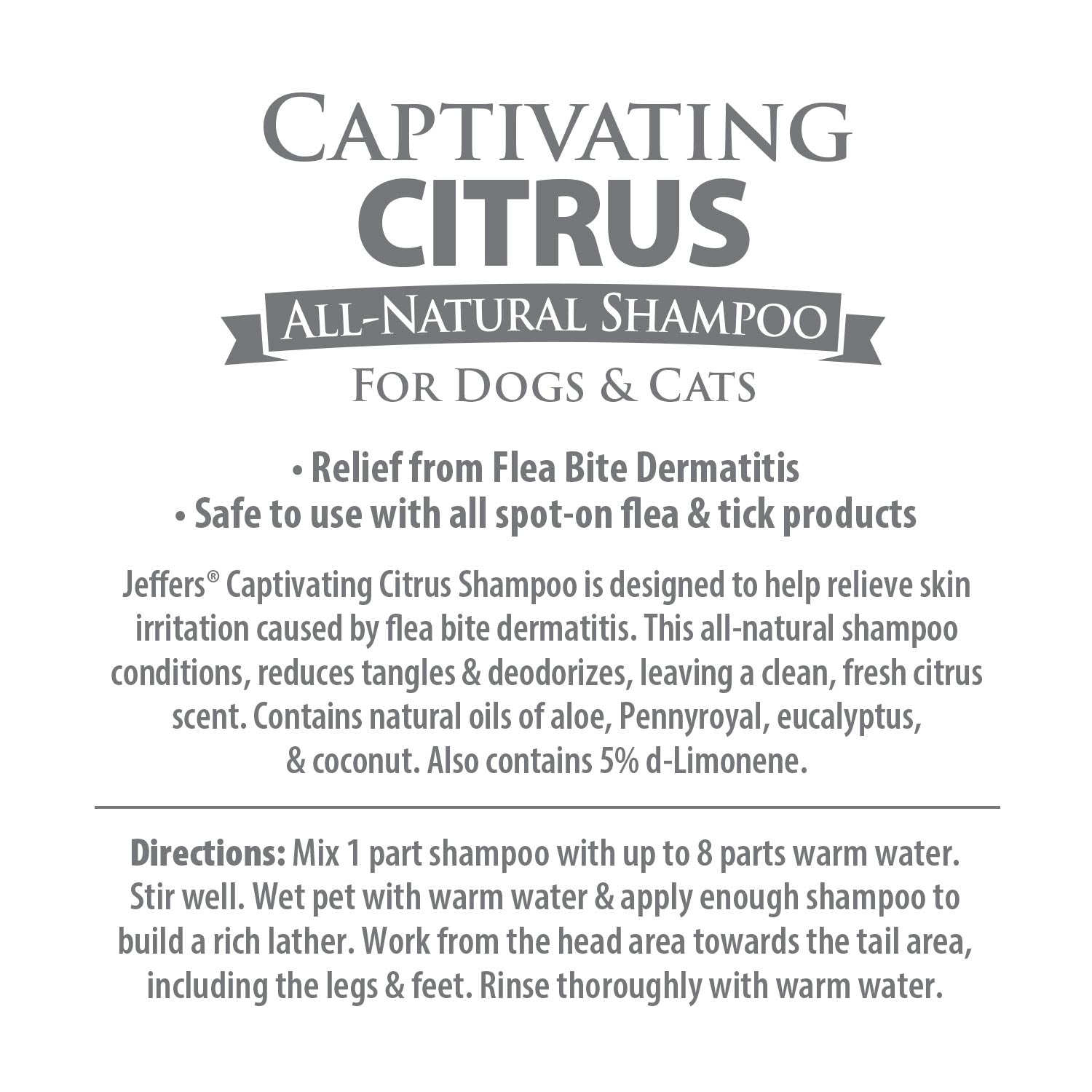 Captivating Citrus Flea Bite Relief Shampoo for Dogs & Cats