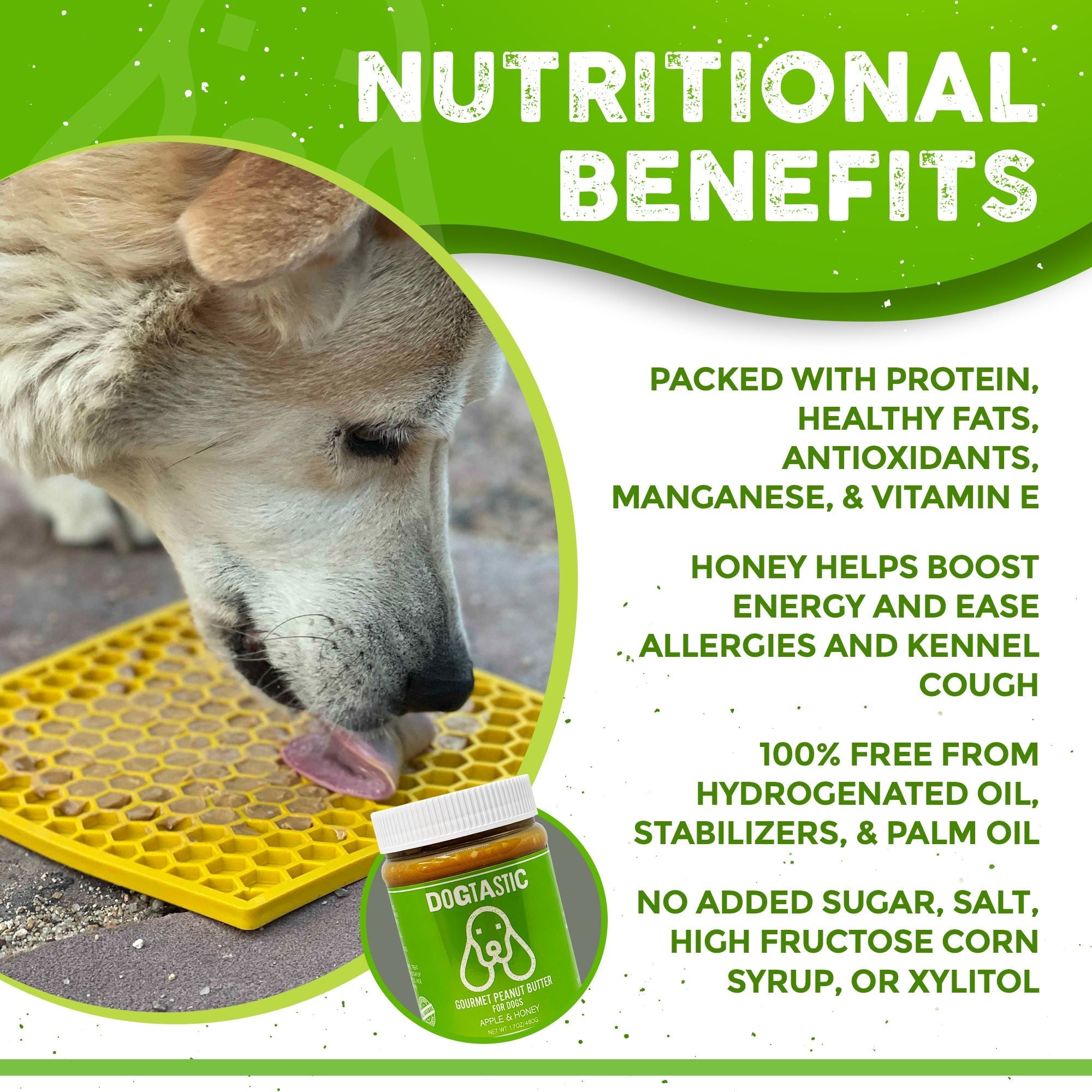 Dogtastic Peanut Butter for Dogs with Flax Seed - Xylitol-Free | USA Made