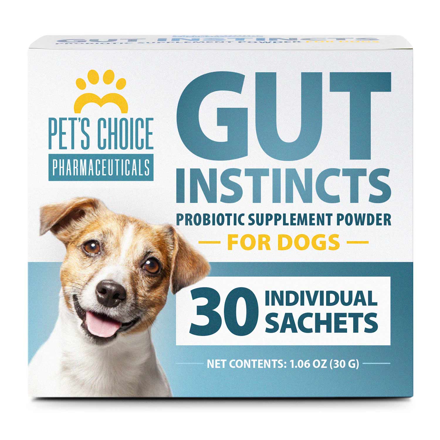 Pet's Choice Gut Instincts Probiotic Powder Packets for Dogs – 4-Strain Daily Digestive & Immune Support, 30 ct
