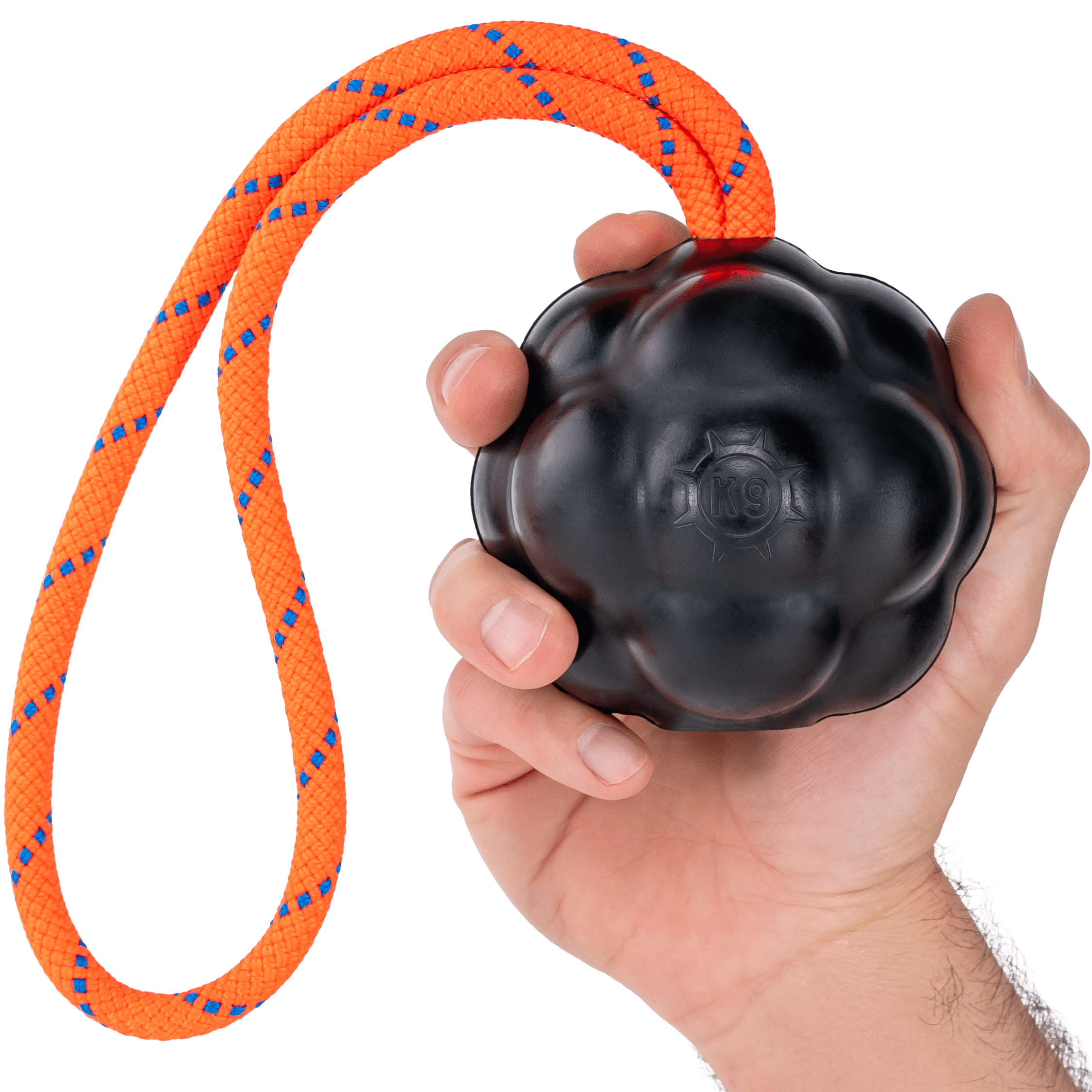 Rumble Rope Ball Rubber Tug & Fetch Dog Toy | Monster K9