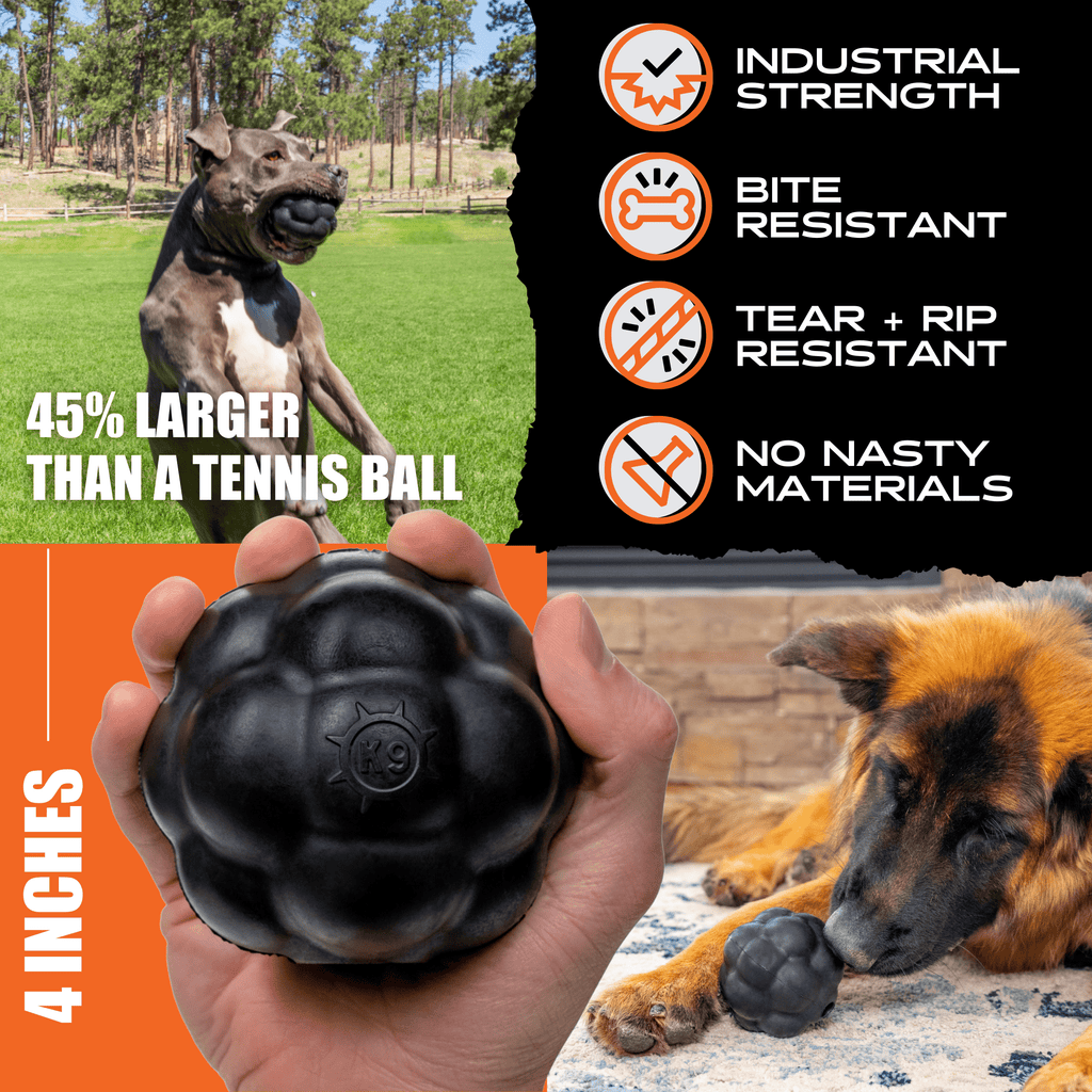 Rumble Ball Rubber Dog Toy for Aggressive Chewers | Monster K9