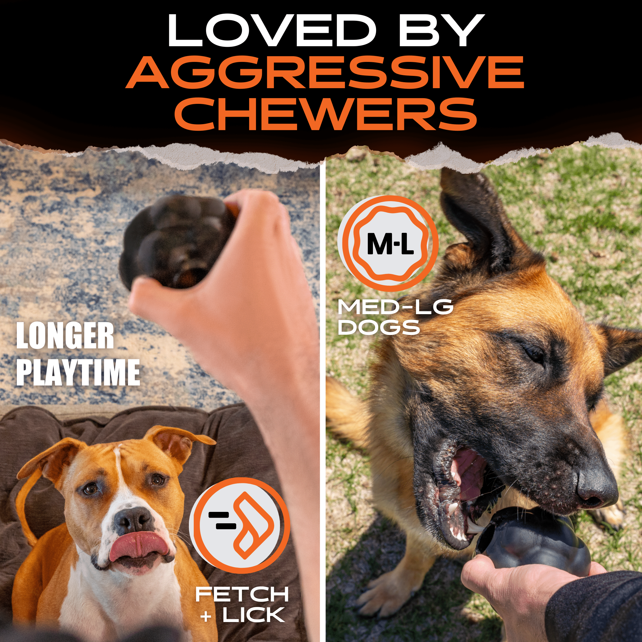 Rumble Ball Rubber Dog Toy for Aggressive Chewers | Monster K9