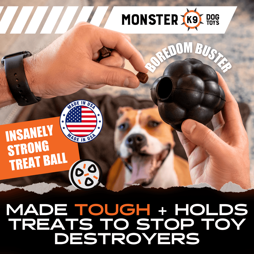 Rumble Ball Rubber Dog Toy for Aggressive Chewers | Monster K9