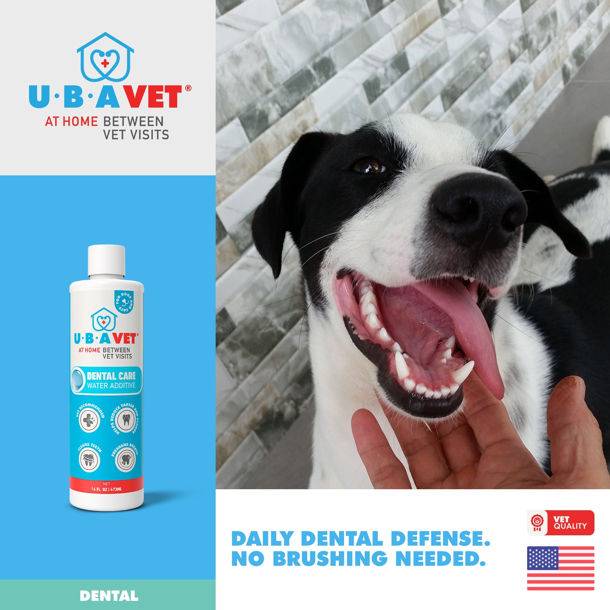 UBAVET Dental Care Water Additive for Dogs & Cats (16 fl oz)