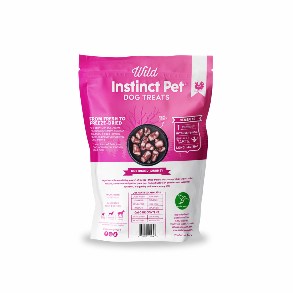 Freeze-Dried Turkey Heart Dog Treats | Wild Instinct Pet